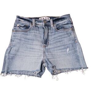Daze Hug High Rise Blue Jean Cut-off Shorts, Size‎ 25